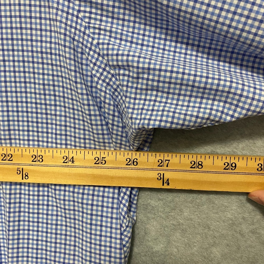 RALPH LAUREN Men's XXL Button Down Shirt Blue Check Cotton Embroidered Pony Logo - Picture 6 of 7